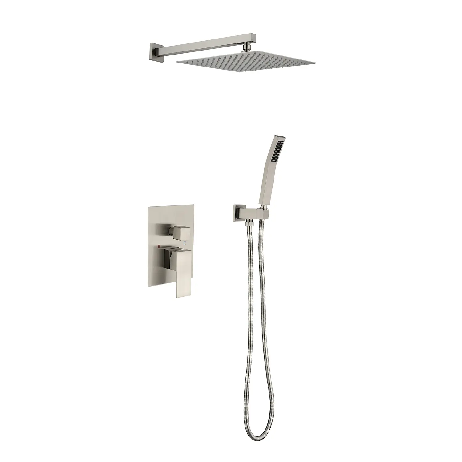 ARCH 10 Inch Rain Shower Head System Wall Mounted Fixed Showerhead with Adjustable Arm, High Pressure Stainless Steel Rainfall Shower Head for Bathroom, Modern Round Design, Easy Install, Chrome Finish, Bathroom Shower Door for Bathtub