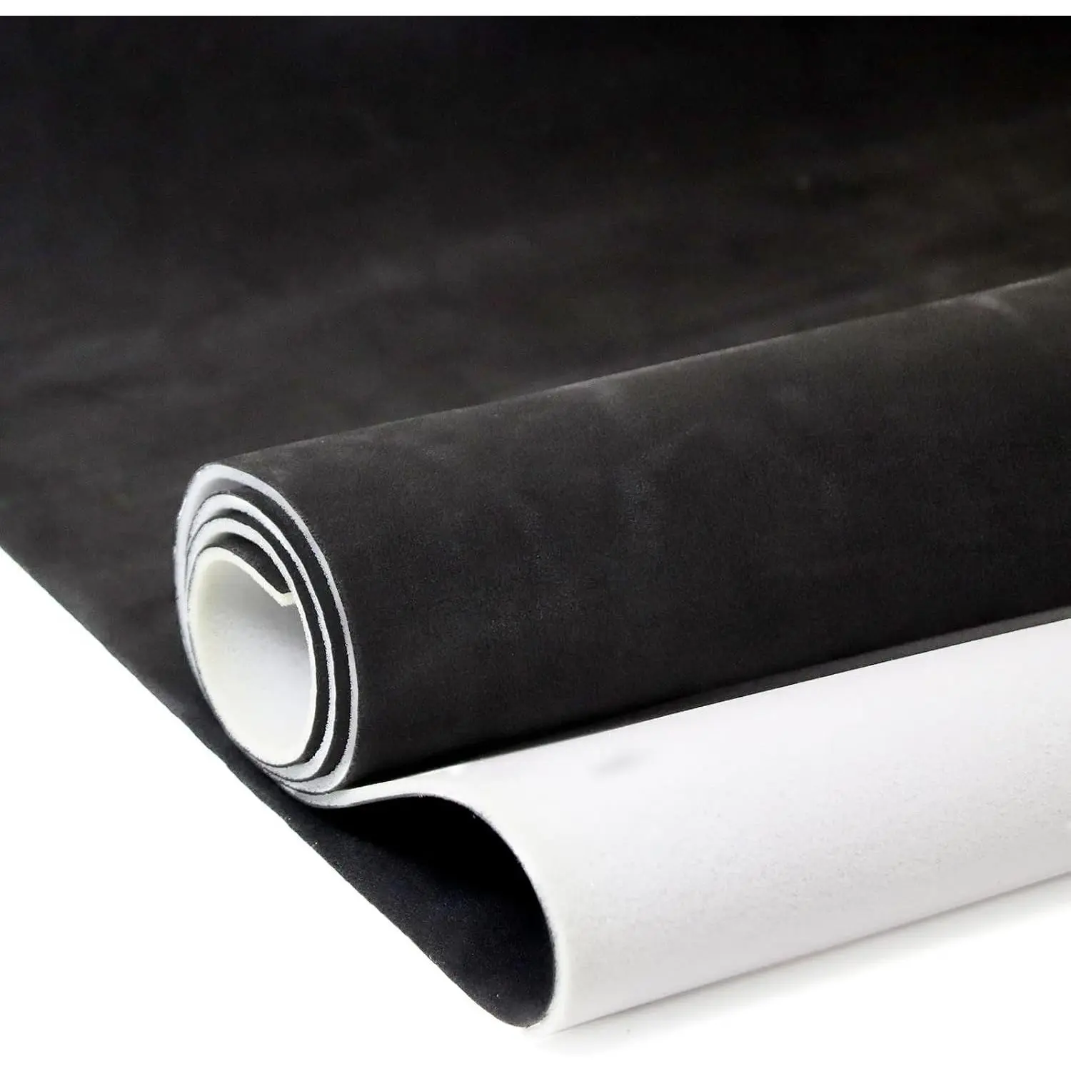 120"x60" Black Suede Headliner Fabric, Auto Roof Liner Replacement | PU Foam Backed, Sound Dampening, Easy Cut & Shape, Sagging Repair, DIY Headliner Replacement for Car/Truck/SUV/RV