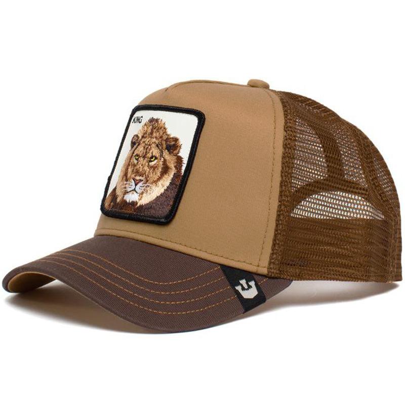 Animal Baseball Cap Cartoon Mesh Embroidery Truck Driver Cap Black Panther Tiger Wolf Mesh Cap hood stylish sun