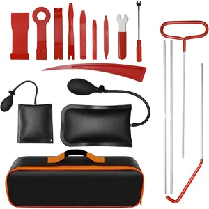 17 count Stainless Steel Repair Tools,  Door Lockout Kit, 68" Long  Kit with Air Wedge, Professional Automotive Tool Set