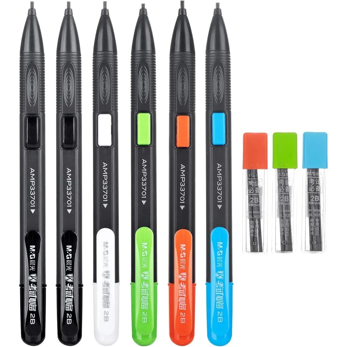 6 Pack Mechanical Pencils with Erasers 1.8mm, 3 Tubes of Lead Refills, Bulk Mechanical Pencils for School Supplies, Teacher Supplies, Drawing Pencils, Sketching Pencils