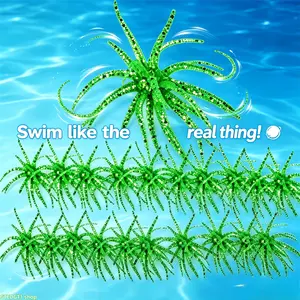 20 pcs Flexible Tpe Fishing Bait, Viral Spiny Sea Urchin Soft Lure, Niche Glitter Embedded Creature Tackle, 6cm 9cm 11cm Assorted Size Swim Bait With Stretch Tentacles, Bright Reflective Sparkle For Lake River Reef Saltwater Game Fishing