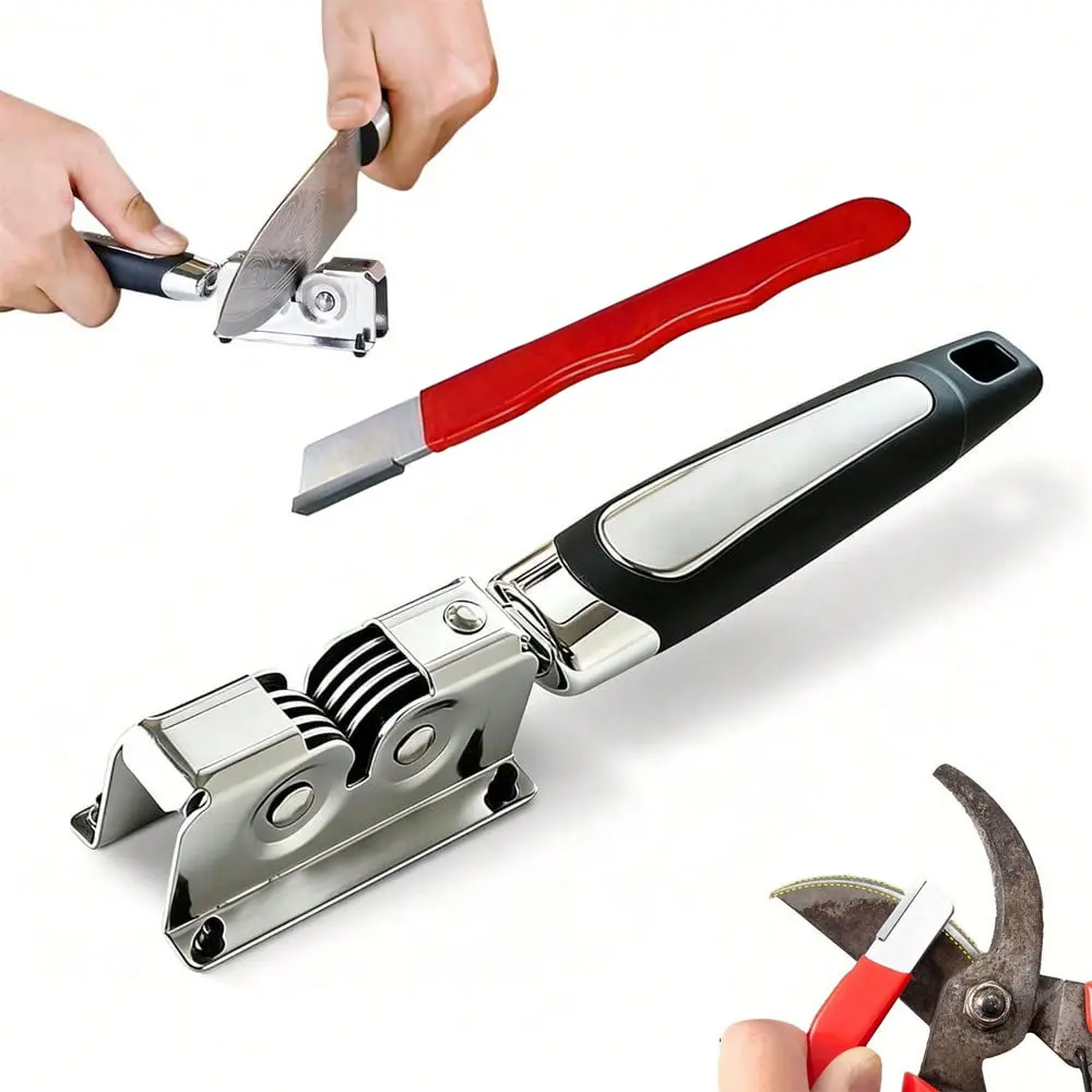 2 Multifunctional Sharpening Tools Made of Tungsten Steel, Suitable for Home Kitchen Knives, Scissors, Gardening Shears, Fixed Angle Grindstones, and Kitchen Small Tools