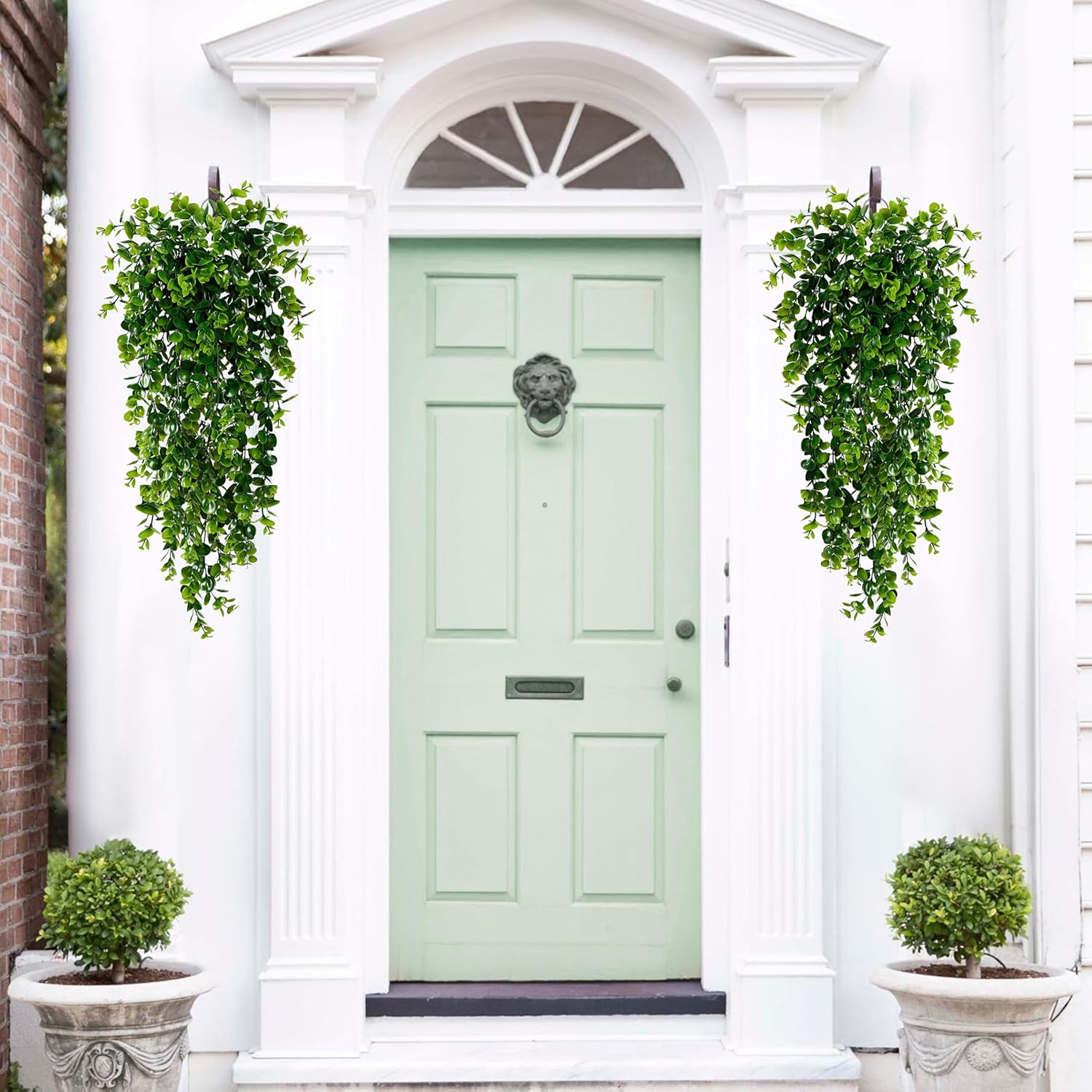 4-Piece Artificial Hanging Plants Set, UV-Resistant Eucalyptus Leaves, Bohemian Wall Decor, Indoor/outdoor Use, Bedroom/living Room Decoration