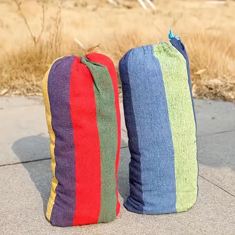 Portable Cotton Hammock, Travel Accessories with Storage Bag and Tree Straps for Camping, Backyard Use