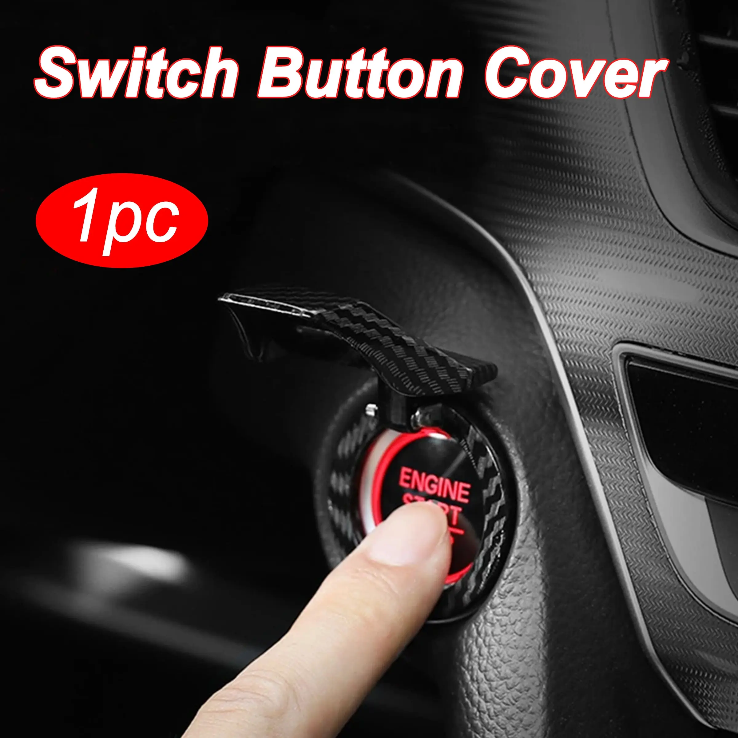 Car One-Button Start Button Decorative Sticker, Interior Key Button Scratch Protection Cover, Automotive Accessories, Automotive Decoration, Car Decorations Interior, Easy Installation