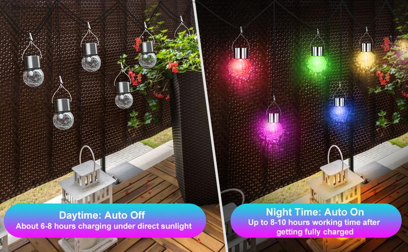 12Pack Outdoor Hanging Solar Lights - Cracked Glass Solar Lights Waterproof LED Decorative Ball Lights Tree Solar Powered Globe Lights with Hook for Garden Yard Fence Christmas Decoration 12Pack Outdoor Hanging Solar Lights - Cracked Glass Solar Lights Waterproof LED Decorative Ball Lights Tree Solar Powered Globe Lights with Hook for Garden Yard Fence Christmas Decoration