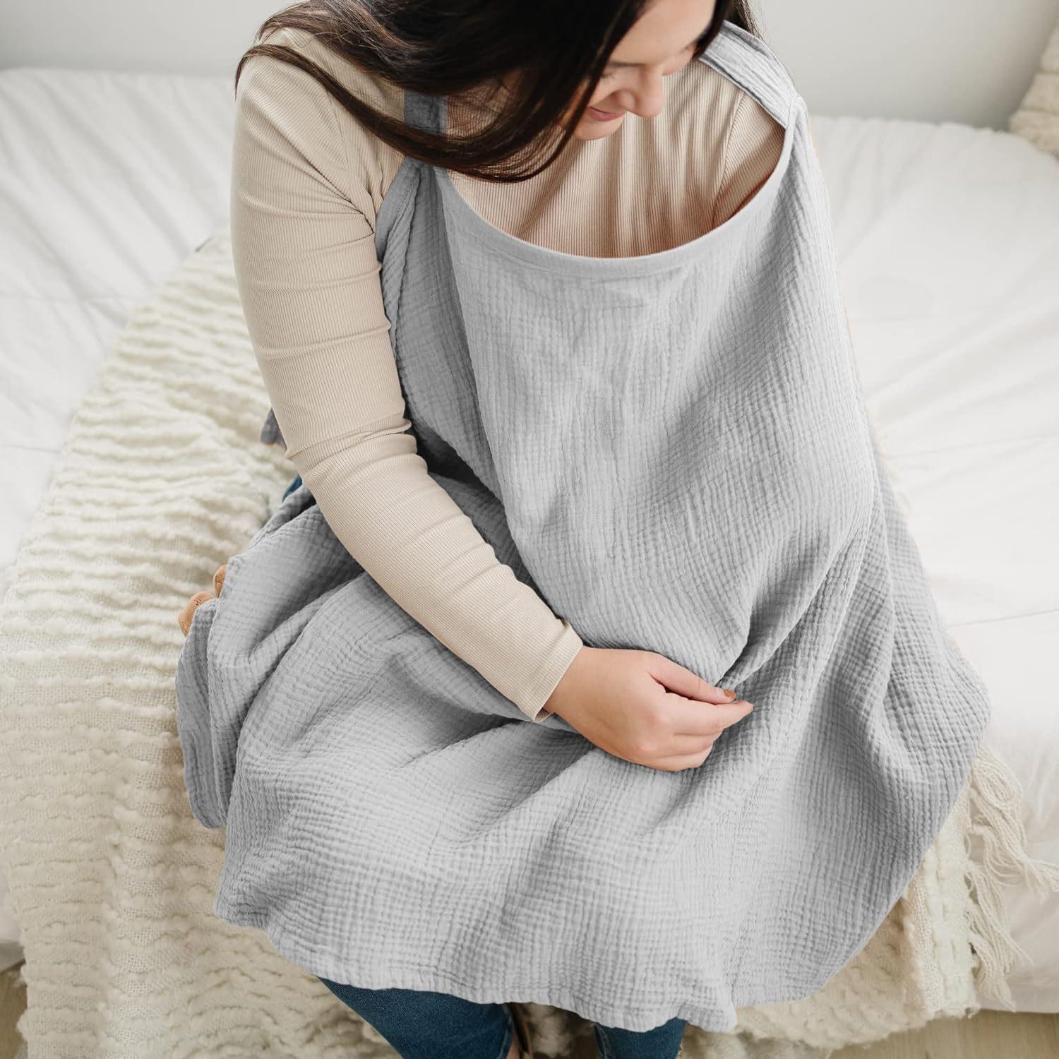 Adjustable Nursing Cover!Breathable Cotton for Discreet Feeding 🤱