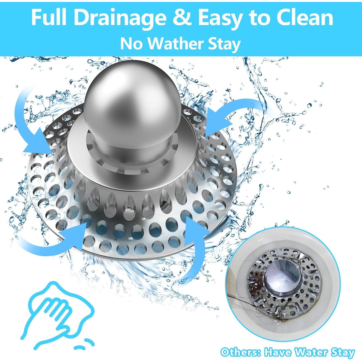 Bathtub Stopper Drain Hair Catcher Replacement 3 in 1 Detachable Pop Up Bathtub Plug with Filter Tub Drain Hair Catcher Anti Clogging Bathroom Strainer Drain Cover for 1.46" to 1.85" Drain Hole Bathtub Stopper Drain Hair Catcher Replacement 3 in 1 Detachable Pop Up Bathtub Plug with Filter Tub Drain Hair Catcher Anti Clogging Bathroom Strainer Drain Cover for 1.46" to 1.85" Drain Hole