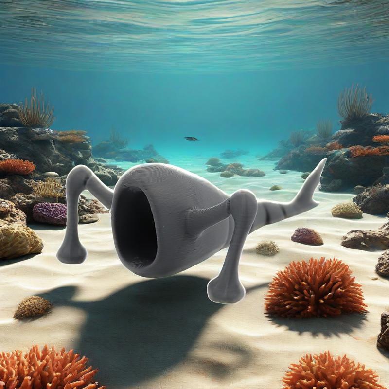 1/4pc 3D Printing Sea Eater Bloop Gran Maja Action Figure Model Toy Doll Christmas Gift Joint-movable Deep Sea Monster Figurines