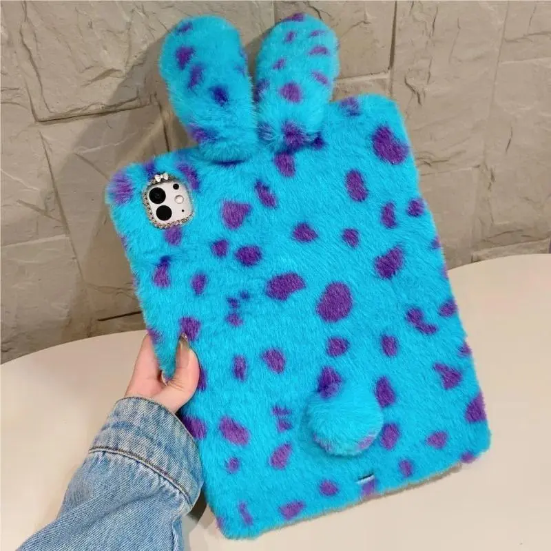 Cute Fluffy Leopard Bunny Tablet Case For RedmiPAD 2022 10.61 Tad Redmi Pad SE 11 Tad Redmi Pro 12.1in with Pen Holder Cover