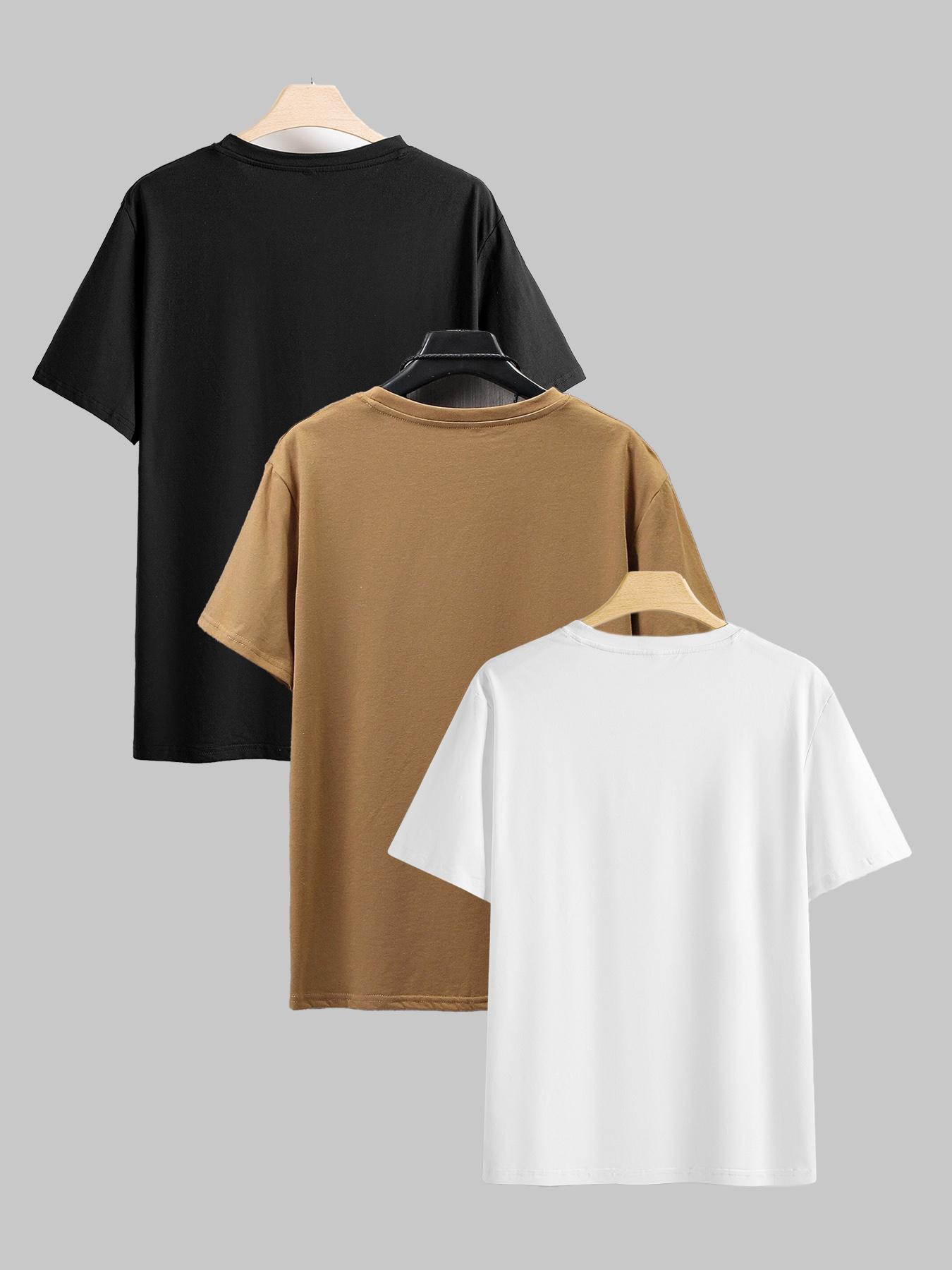 Men's Solid Color Round Neck Sleep Tee, Regular Fit Casual Soft Comfortable Short Sleeve PJ T-Shirt for Daily Home Wear, Men's Sleepwear for All Seasons