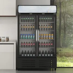 Commercial Refrigerators, 25.3 Cu.Ft Glass Door Display Refrigerator with LED Light, Large Glass Door Display Fridge with 5 Adjustable Shelves, High Capacity Cooler for Restaurant, Store, Bar, Supermarket, Beverage Display