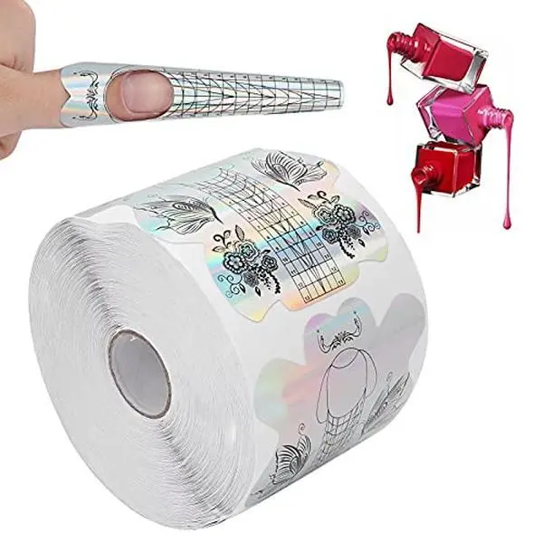 Nail Forms for Builder Gel, 200PCS Self-Adhesive Nail Extension Stickers for Acrylic, UV & Poly Gel with Long Length Sculpting Guide - Perfect for DIY and Professional Salon Nail Art