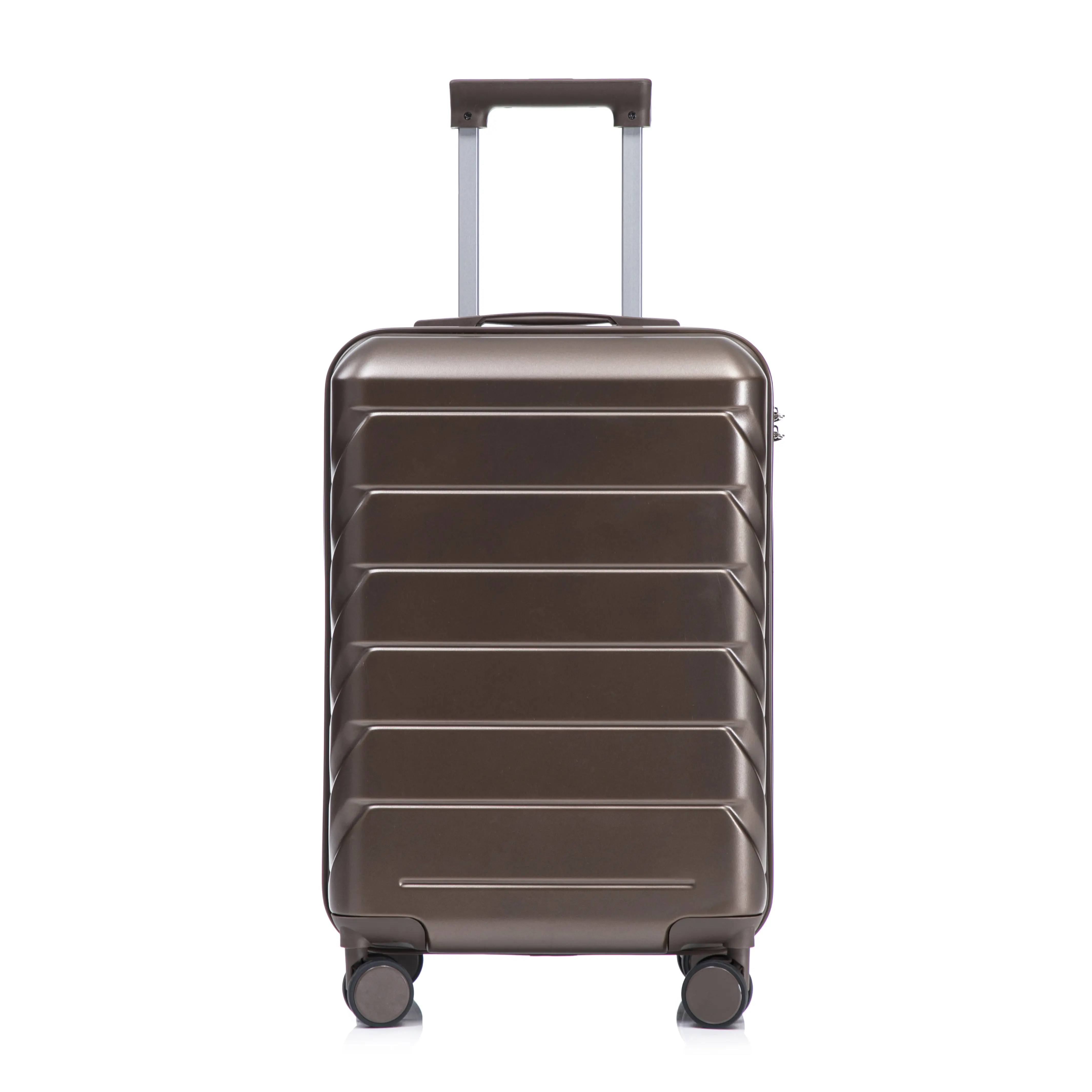 Nokaa 20 Inch ABS Hard Shell Carry-On Luggage, Scratch-Resistant Surface, Four Multi-Directional Spinner Wheels, Built-in Combination Lock, Lightweight Waterproof Travel Suitcase for Short Trips, Brown