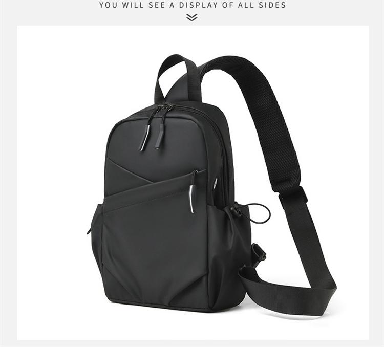 2026 trendy black leather shoulder bag, urban men's bag, suitable for short trips