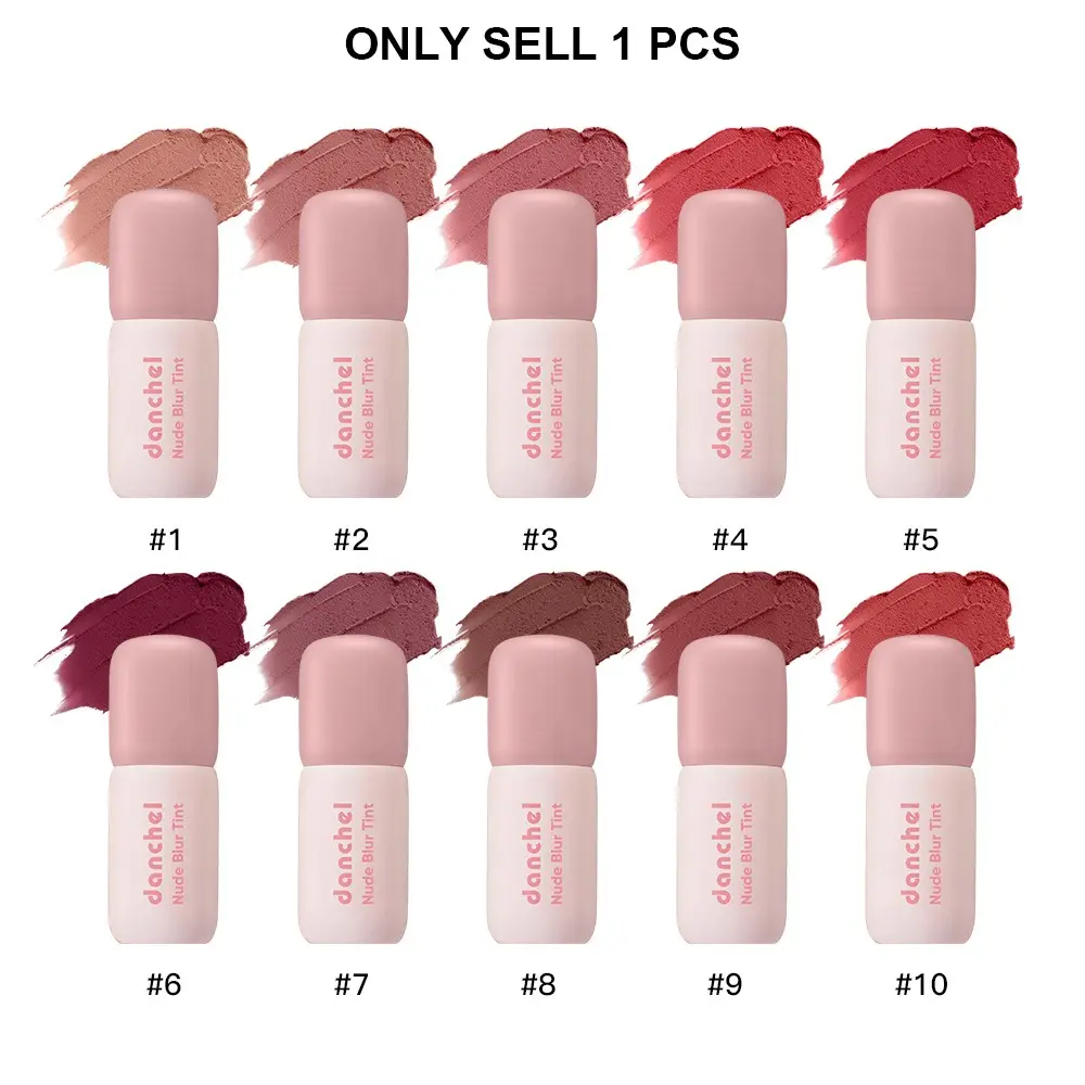 Single Pack 10 Colors Matte Lip Gloss, Velvet Finish Long-Lasting Lipstick, Brightening Effect, Non-Sticky, Perfect Makeup