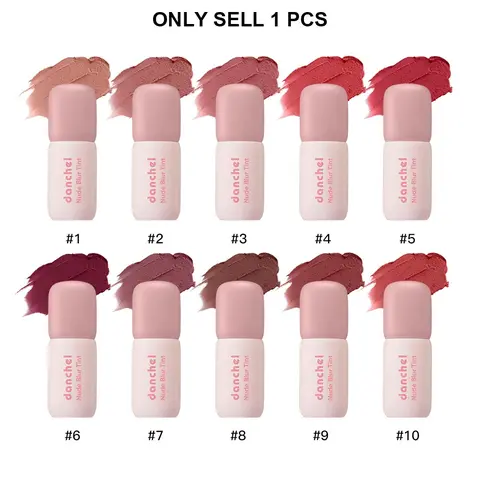 Single Pack 10 Colors Matte Lip Gloss, Velvet Finish Long-Lasting Lipstick, Brightening Effect, Non-Sticky, Perfect Makeup, Lip Product