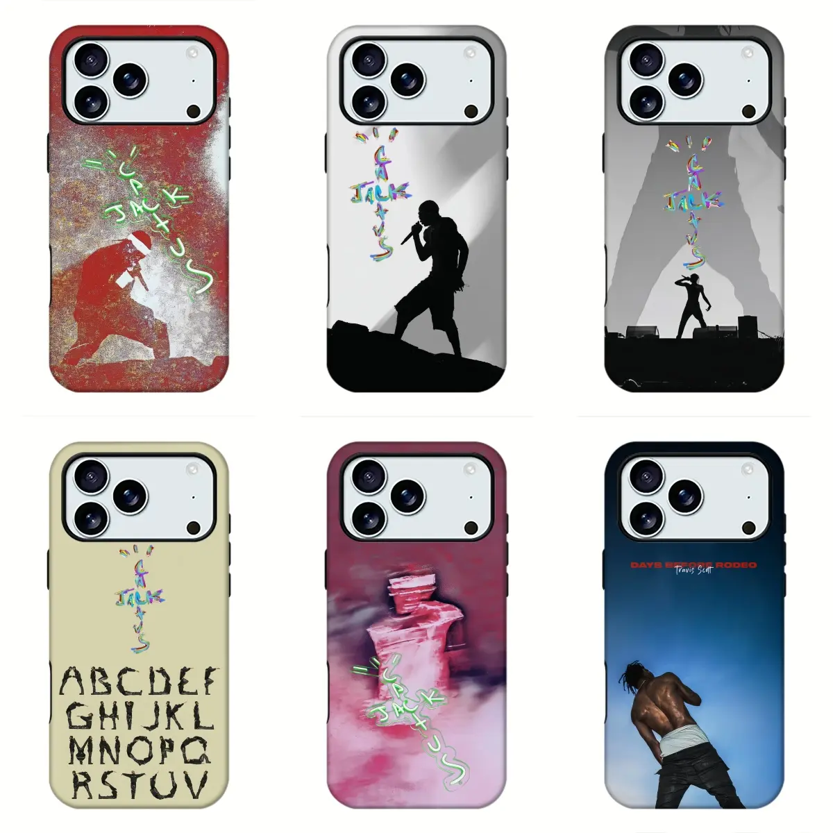 Travis Sc0tt Cactus Jack Hip Hop Print Phone Case, Rapper Concert Silhouette Design Shockproof Trendy Protective Mobile Phone Shell for iPhone11 12 13 14 15 16 17pro max and Samsung S21-S26 .Perfect for Her/HimGirly Phone Caseslovely gift