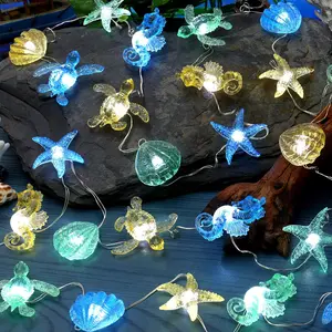 Ocean Themed Decorative Lights String of Marine Life Fairy String Lights Coastal Decor 10ft 30 LEDs Battery Operated with Remote Control for Beach Bedroom Decorationfidget toys