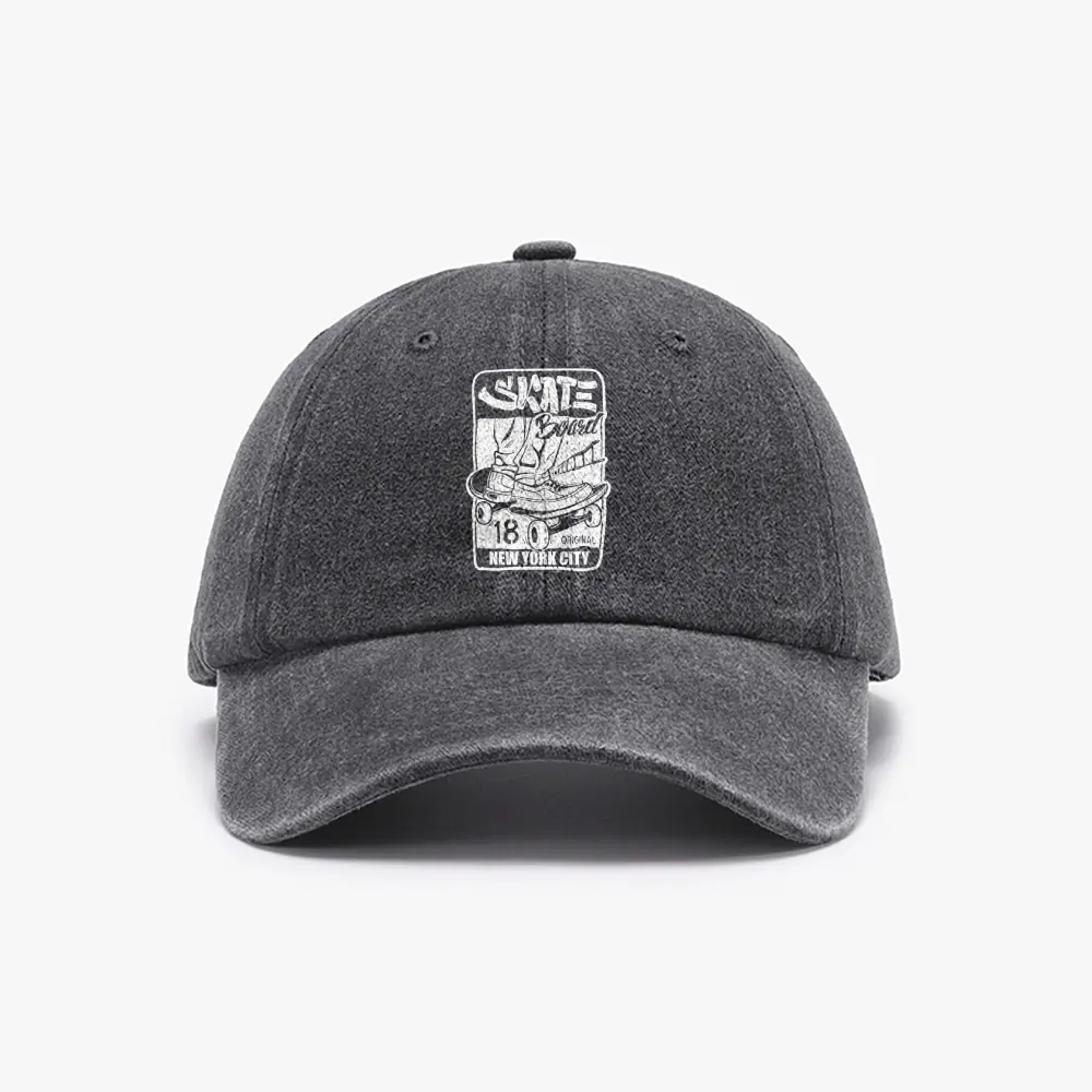 Vintage Washed Dad Hat with NYC Embroidery & Distressed Design - Adjustable and Universal Fit for Unisex Streetwear, Baseball Cap, Retro, Patina