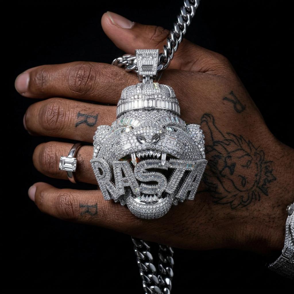 European and American high street retro tiger head pendant, niche trendy brand personalized necklace suitable for both men and women, American street hip-hop style