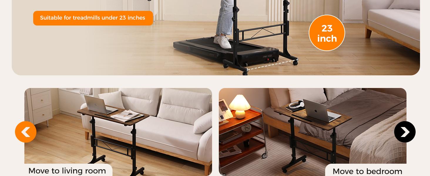 Standing Desk Adjustable Height, Mobile Stand Up Desks with Wheels Small Computer Desks Rolling Desk, Portable Laptop Desks Rustic Standing Table Sit Stand Home Office Desks