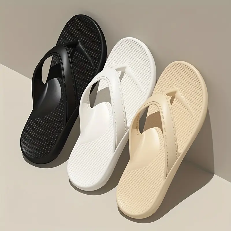 Summer Herringbone Beach Flip Flops for Women and Men Lightweight Breathable EVA Thick Sole Sandals Comfortable Casual Slides Perfect for Beach Vacation Outdoor Activities Four Seasons Wear