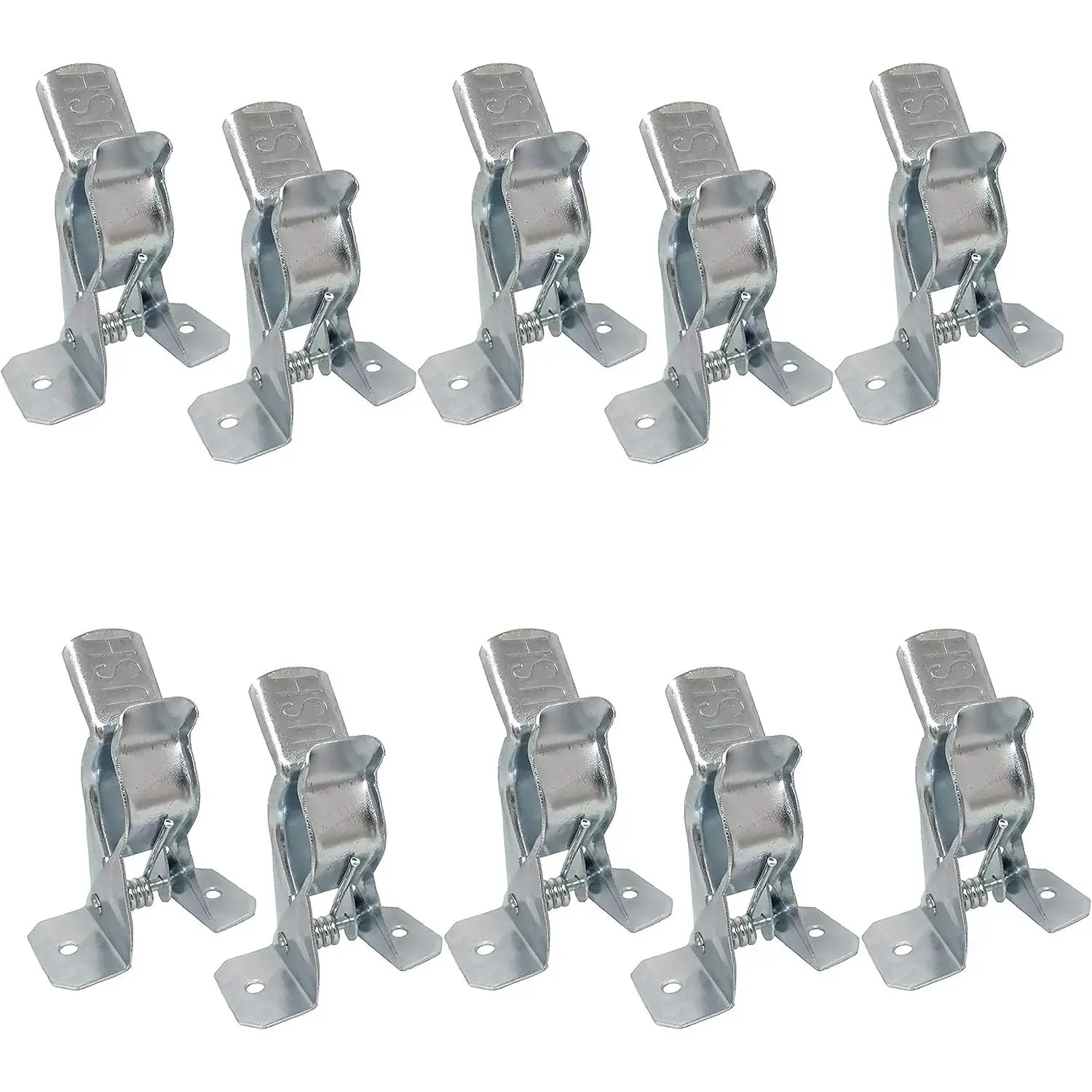 Clamp (10 Pack) Spring Grip Garage Closet Wall Organizer for Brooms, Mops, Rakes, Etc.