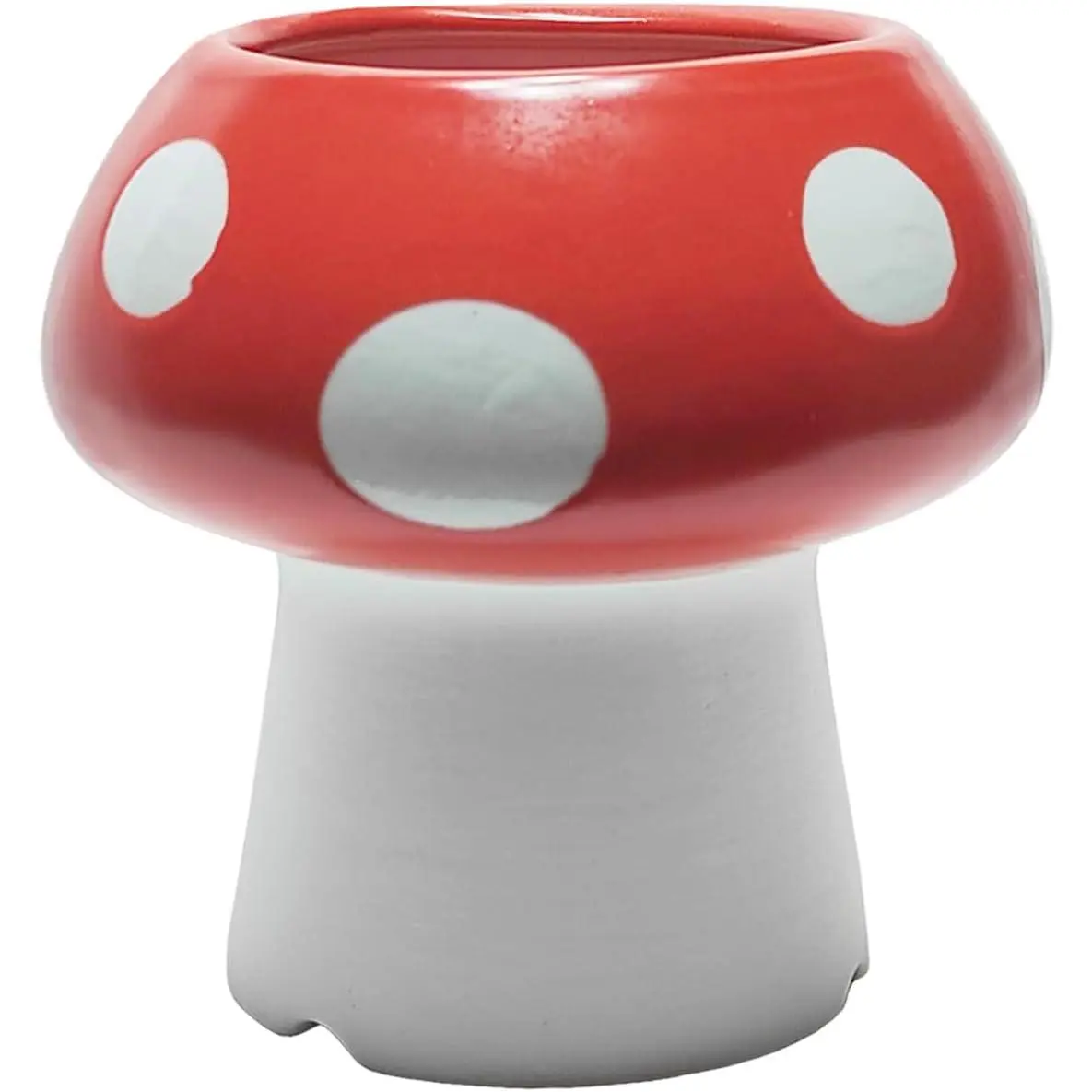 Mushroom Pencil Holder for Desk Cute Pen Holder Decoration Accessories Ceramic Pencil Cup Mushroom Decor Succulent  Pot Office School  (Red)