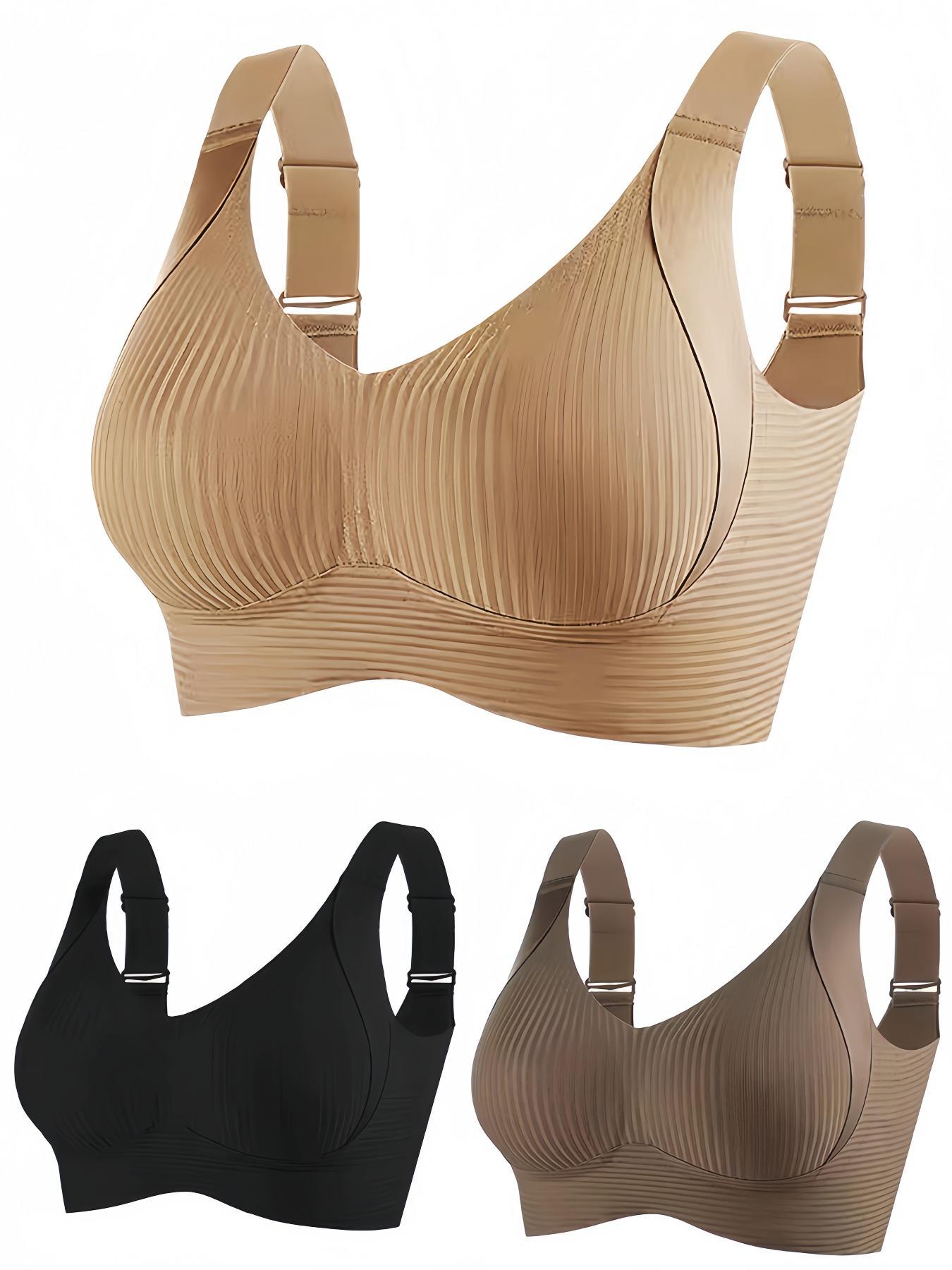 Women's Minimalist Solid Color Wireless Bra, Comfortable Breathable Seamless Push Up Bra, Softness Underwear for All Seasons, Soft Comfy Bra