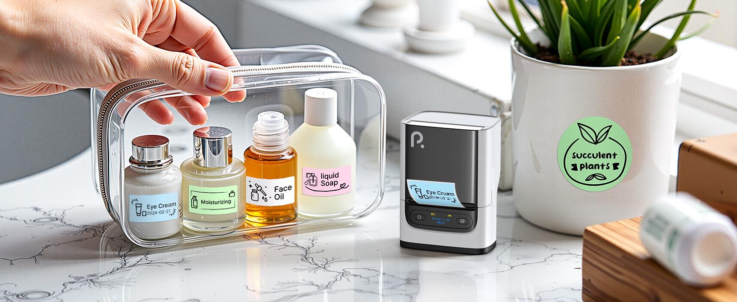 Label Maker Machine For Tape, 2 Inch Bluetooth Thermal Label Printer, Portable Sticker Printer For School, Office, Home, Business, Label Maker For 2'' x1.18'' Labels, White