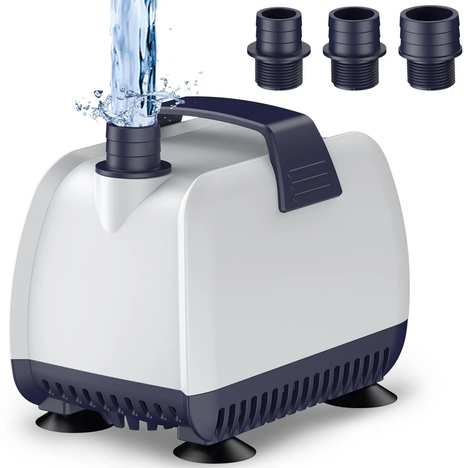 720 Gph 40 W Submersible Pump, Quiet Aquarium Fountain Pump, 7.2ft Lift, 3 Nozzles, for Fish Tank, Garden Pond, Waterfall, Pool