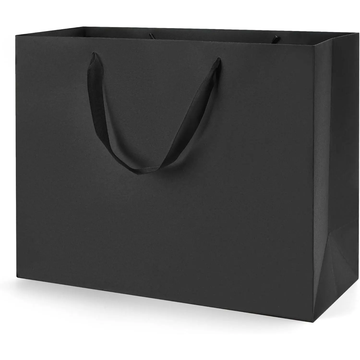 MOXARYSU Large Black Gift Bags: 16x6x12 Inch 3pcs Black Paper Bags With Handles Bulk For Shopping Birthday Wedding (XL-3)