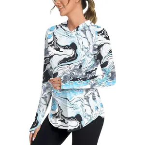 Women UPF50+ Long Sleeve Shirts UV Protection Lightweight Sun Hoodie Hiking Workout Tops Quick Dry OutdoorGift.