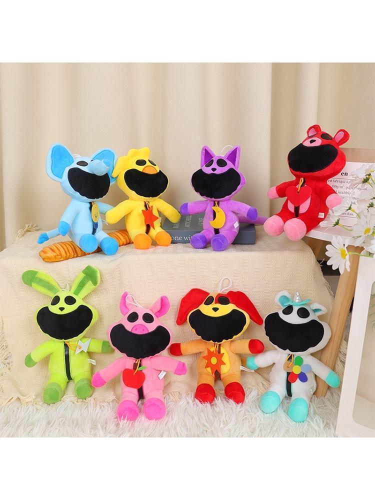 Smilingcritters Terrifying Smiling Animal Simplified Purple Cat Plush Toy