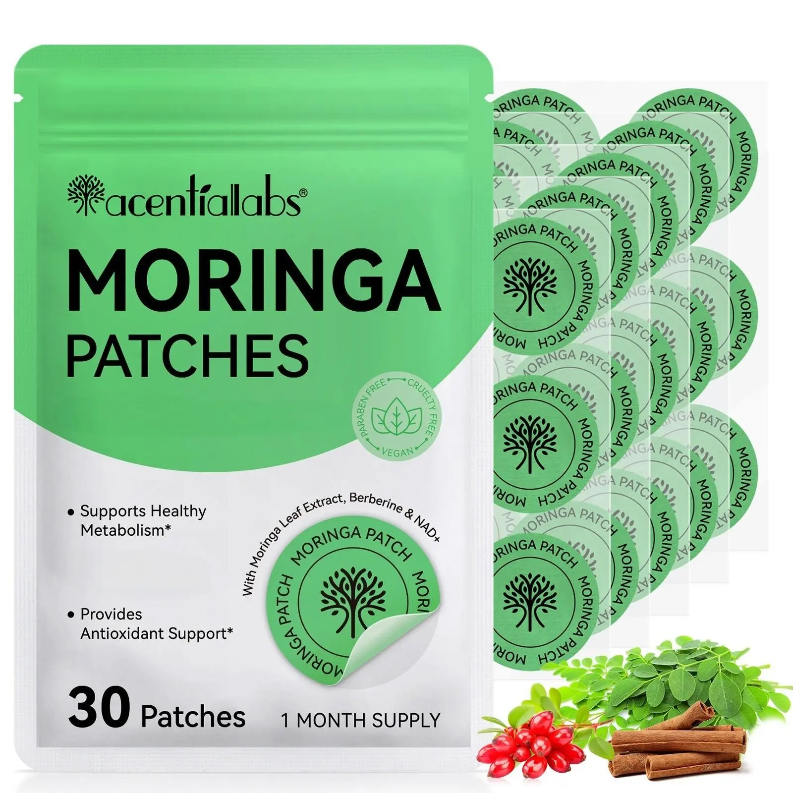 Acentiallabs Turmeric Patch 30pcs, Waterproof Sweat-Resistant, Easy to Use, Convenient for Daily Travel Business Trips