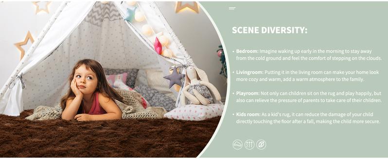 Super Soft Fluffy Rug for Bedroom, Modern Shaggy Fuzzy Kids Rugs for Living Room, Plush Indoor Nursery Home Decor Dorm Carpet with Non-Slip Bottom, 3 X 5 Feet