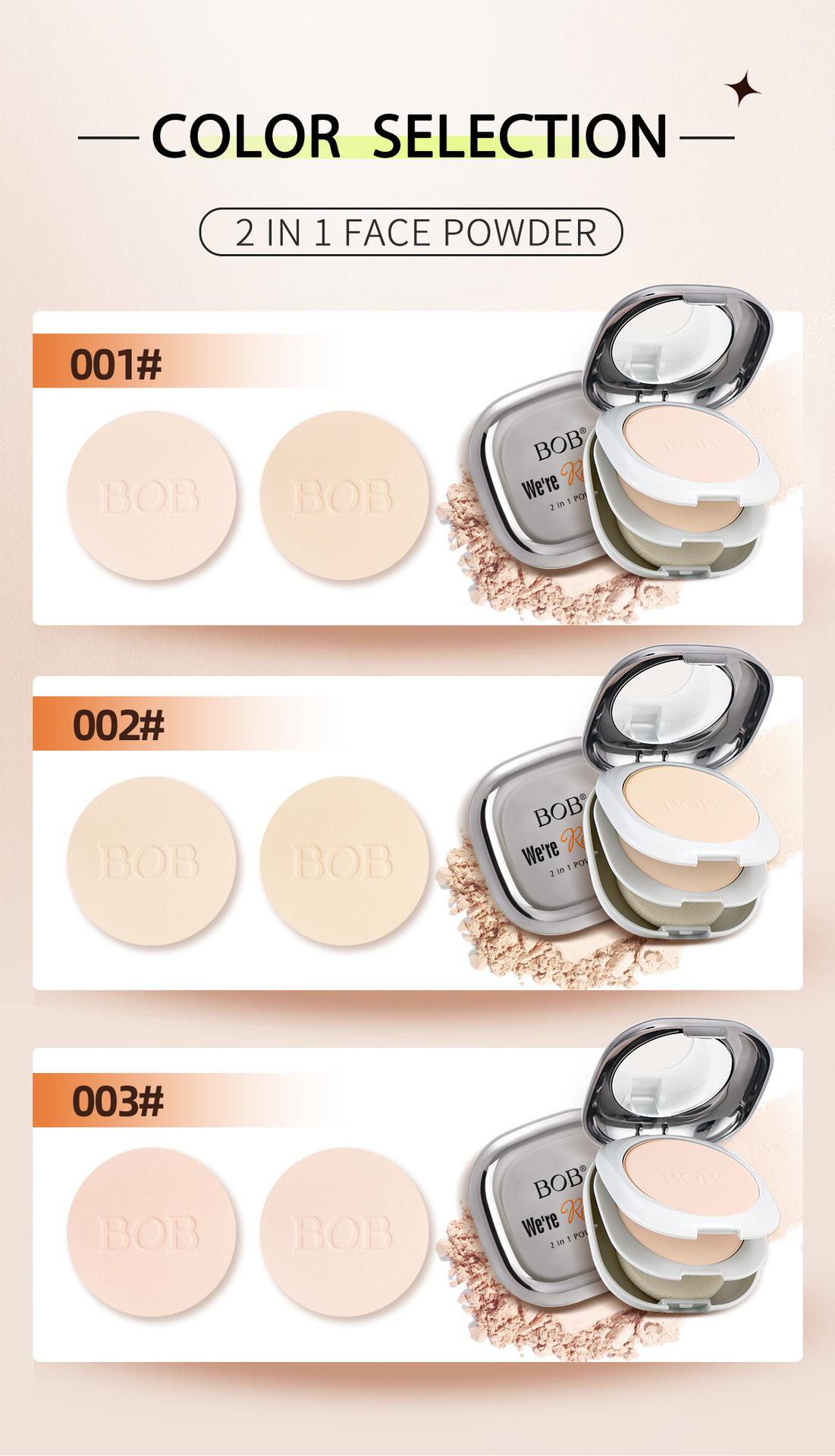 2-in-1 Matte Pressed Powder – Oil Control, Long-Lasting & Full Coverage| Wet & Dry Use, Setting & Touch-Up, Brightening Smooth Finish