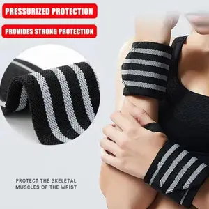 2pcs Sports Compression Wrist Bands, Elastic Wrist Support for Weightlifting, Anti-Sprain Wrist Wraps for Men and Women, Athletic Gear