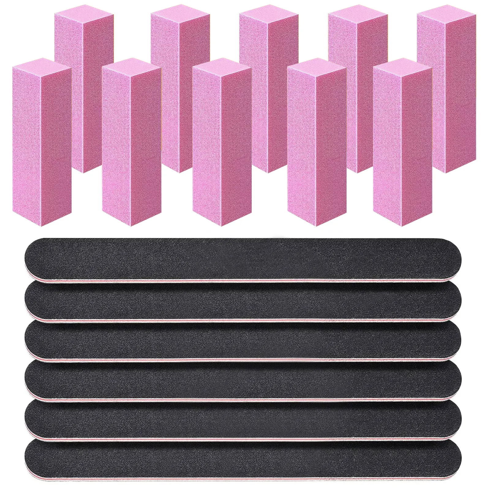 16pcs Professional Double-Sided Nail File Block, Double-Sided Emery Board, Sponge Polish Buffing Sanding Buffer Strip, Washable Sponge for Acrylic Nails, Unscented Manicure Tools for Shaping And Polishing, For Toenail& Foot Clean, Nail Files And Buffers