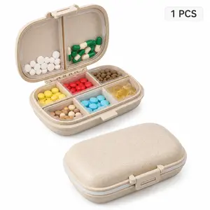 Portable Travel Pill Organizer, 8-Compartment Moisture-Proof Pill Box for Vitamins, Supplements, Daily Medicine, Purse, Pocket & Travel,case,kids,lowes
