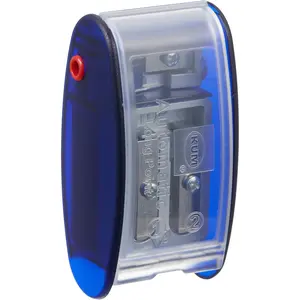 Long Point Pencil Sharpener, 2-Step Sharpening, Includes 2 Spare Blades, Fits 2mm & 3.2mm Leads, Blue Only