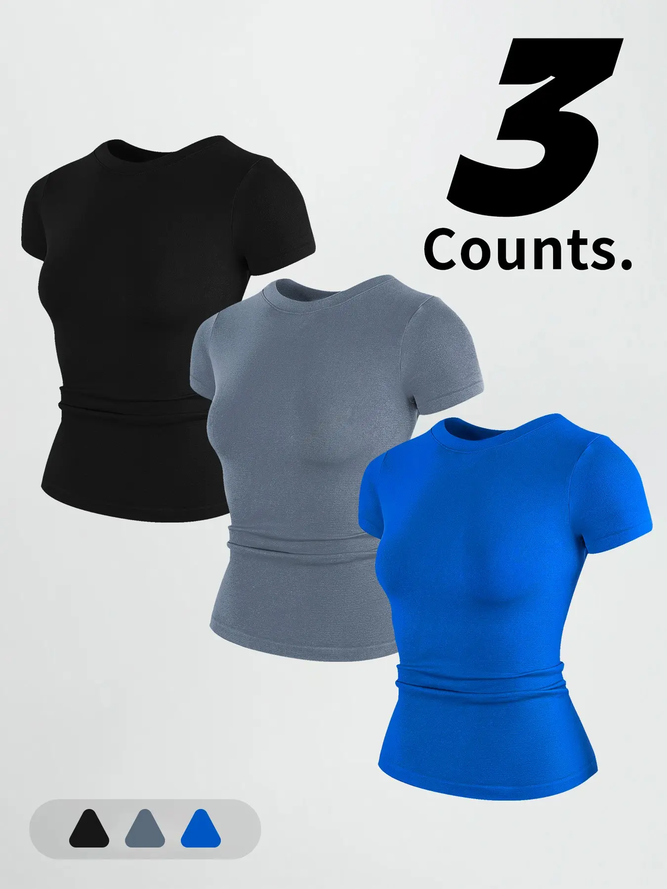 Qfen Sport Women's Plain Color Athletic Tee, Everyday Activewear, Fitness Top, Fitness Workout Shirt, Round Neck, Lightweight, Short Sleeve, Polyester Blend, Spring Summer, Casual Loose Fit