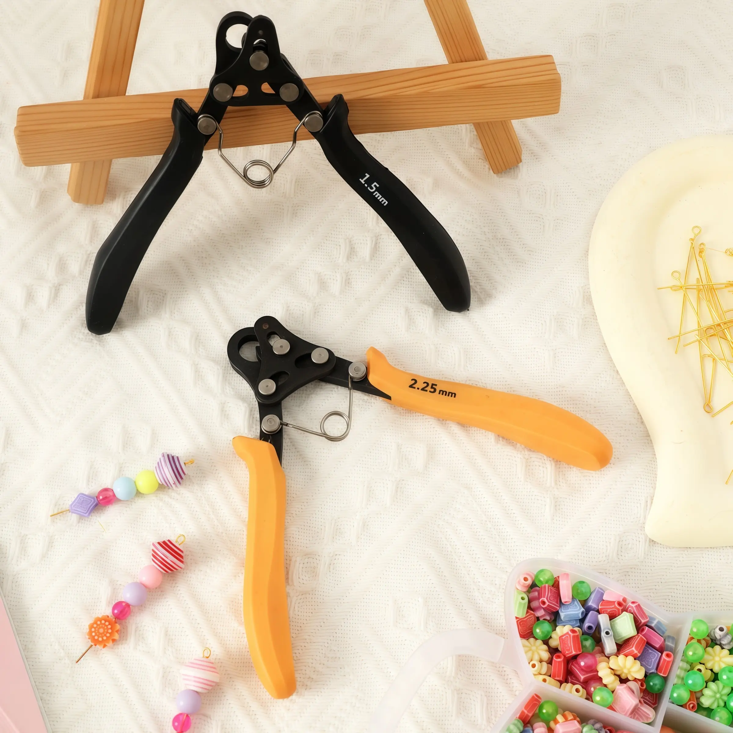 Professional Eyepin Forming Pliers, Rubber Handles Craft Wire Bending Tool for DIY Wire Wrapping Jewelry Projects