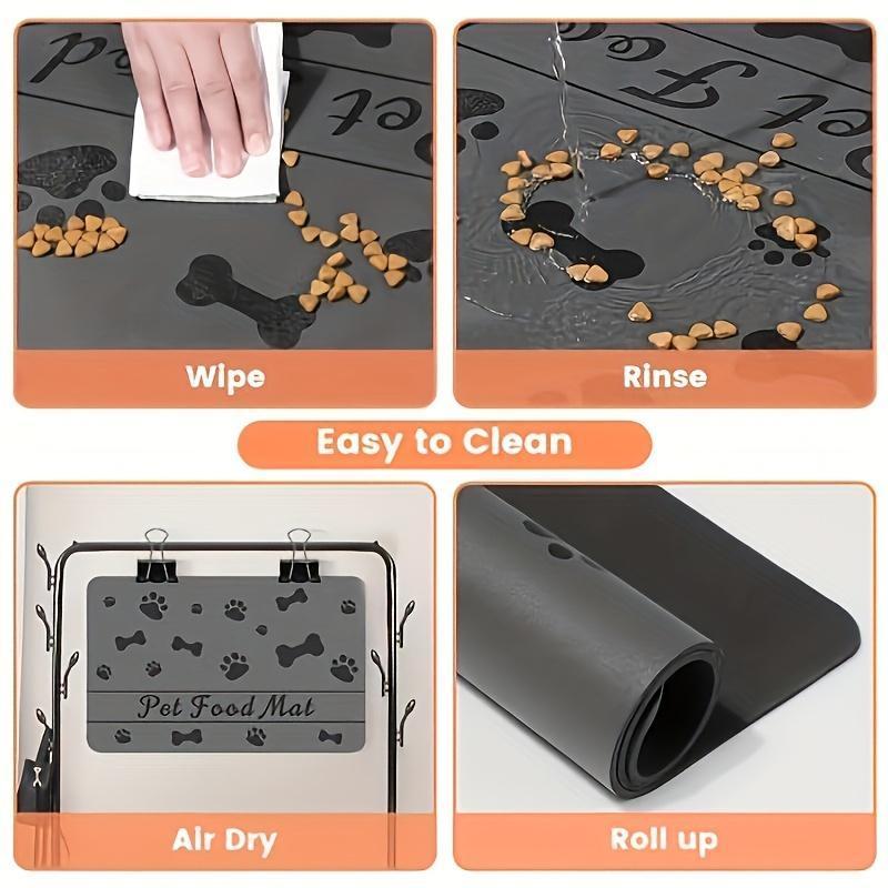 Pet Feeding Mat, 1pc Non-slip Pet Food Mat, Water Absorbent Pet Feeder Mat, Dog & Cat Accessories, Pet Products