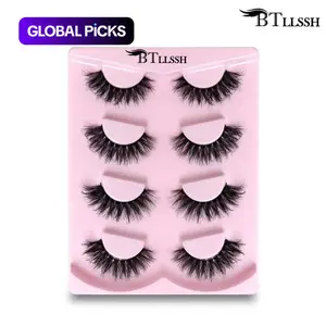Thick False Eyelashes, Eyelash Set, Wispy Cat-Eye Faux Cluster Lashes, Natural Curling Eye Makeup Strip Lashes for Women & Girls #TOP PICKS