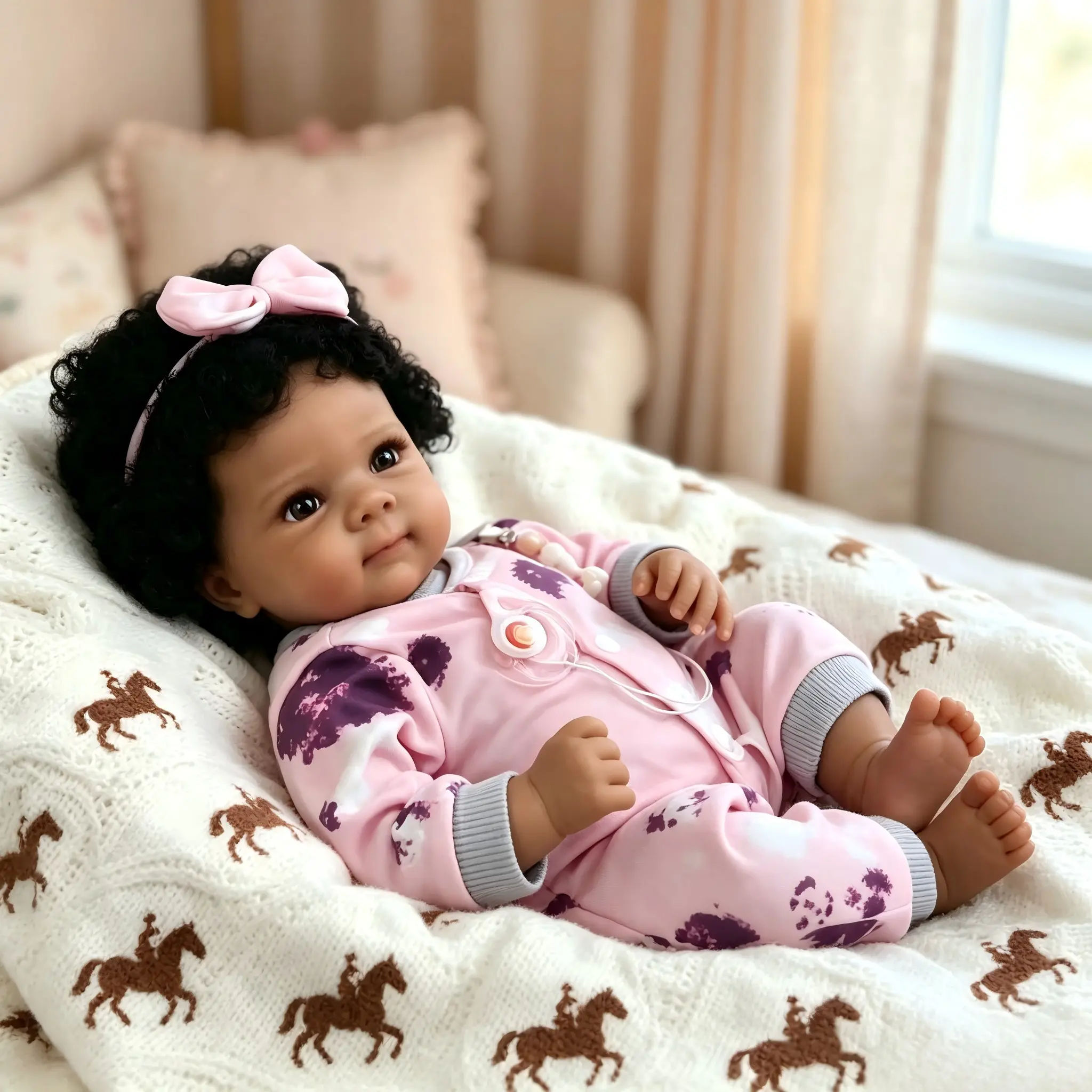 20-Inch Reborn Doll, Adorable with Gift Box, Perfect for Christmas, Halloween, Birthday Gifts, Suitable for Kids Aged 3+