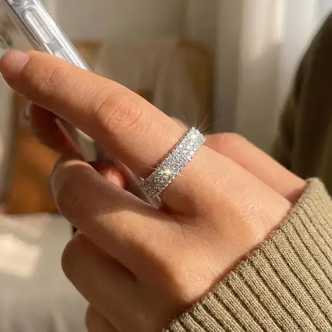 Elegant Rhinestone Decorated Ring, Fashion Accessories for Women for Party, Daily Clothing Decor, Trendy Wedding Anniversary Party Jewelry Gift, Elegant Glittering Ring, Elegant Fashion Rings, Beautiful Rings