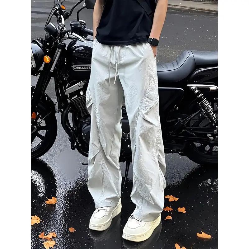 Kyn Apparel Men's Lightweight Cargo Parachute Pants Casual Loose Fit Straight Leg Quick Dry Streetwear Trousers